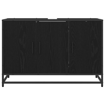 Badezimmerschrank mit Tür Schwarz Eichen-Optik 90 x 33 x 60 cm