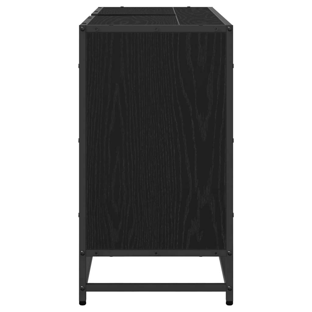 Badezimmerschrank mit Tür Schwarz Eichen-Optik 90 x 33 x 60 cm