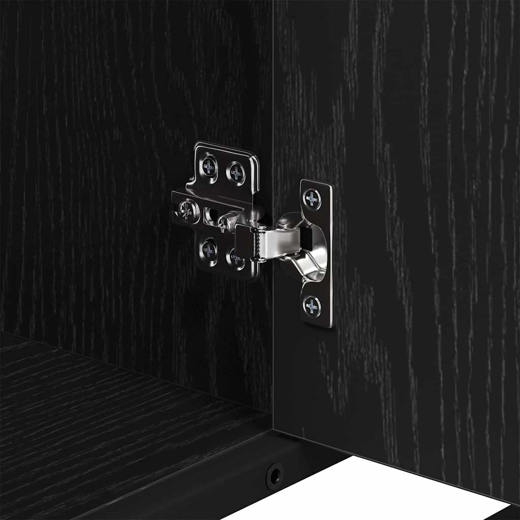 Badezimmerschrank mit Tür Schwarz Eichen-Optik 80 x 33 x 60 cm