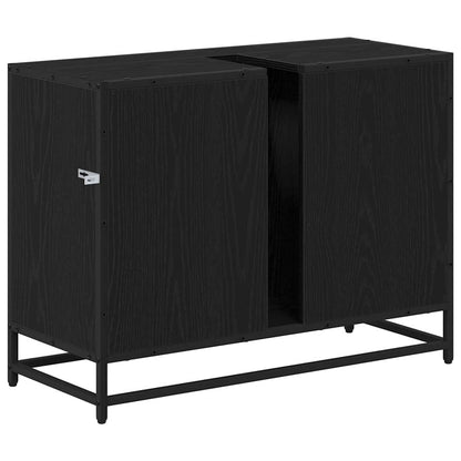 Badezimmerschrank mit Tür Schwarz Eichen-Optik 80 x 33 x 60 cm
