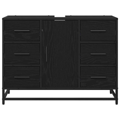 Badezimmerschrank mit Tür Schwarz Eichen-Optik 80 x 33 x 60 cm