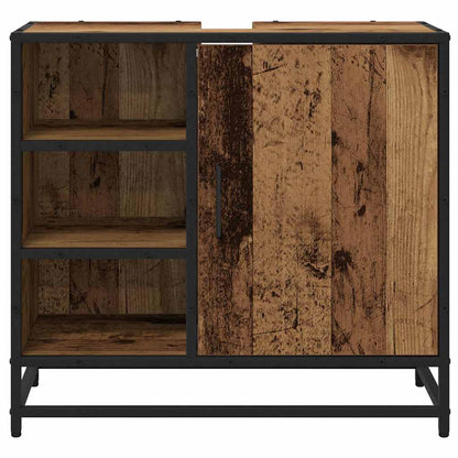 Badezimmerschrank mit Tür Altholz 65 x 33 x 60 cm Holzwerkstoff