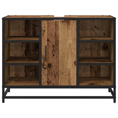 Badezimmerschrank mit Tür Altholz 80 x 33 x 60 cm Holzwerkstoff