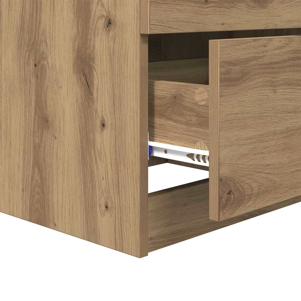 Nachttisch 2 pcs Eiche handwerklich 45 x 39 x 50 cm