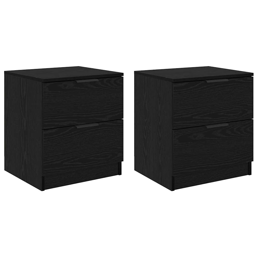 Nachttisch 2 pcs Schwarze Eiche 45 x 39 x 50 cm Holzwerkstoff