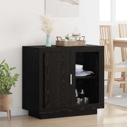 Sideboard Schwarz Eichen-Optik 40 x 80 x 75 cm Holzwerkstoff