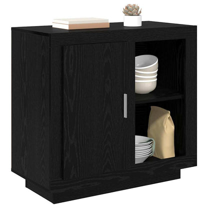 Sideboard Schwarz Eichen-Optik 40 x 80 x 75 cm Holzwerkstoff
