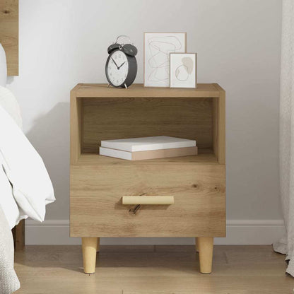 Nachttisch Eiche handwerklich 40 x 35 x 47,5 cm Holzwerkstoff