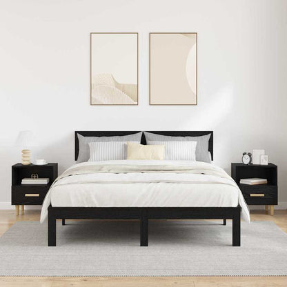 Nachttisch 2 pcs Schwarze Eiche 40 x 35 x 47,5 cm Holzwerkstoff