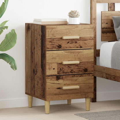 Nachttisch mit Schubladen Altholz 40 x 40 x 66 cm Holzwerkstoff