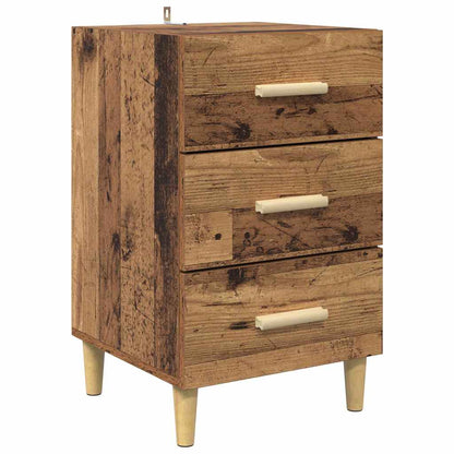 Nachttisch mit Schubladen Altholz 40 x 40 x 66 cm Holzwerkstoff