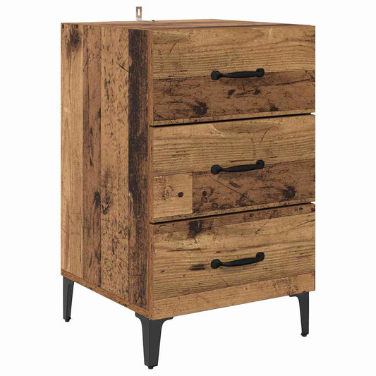 Nachttisch mit Schubladen Altholz 40 x 40 x 66 cm Holzwerkstoff