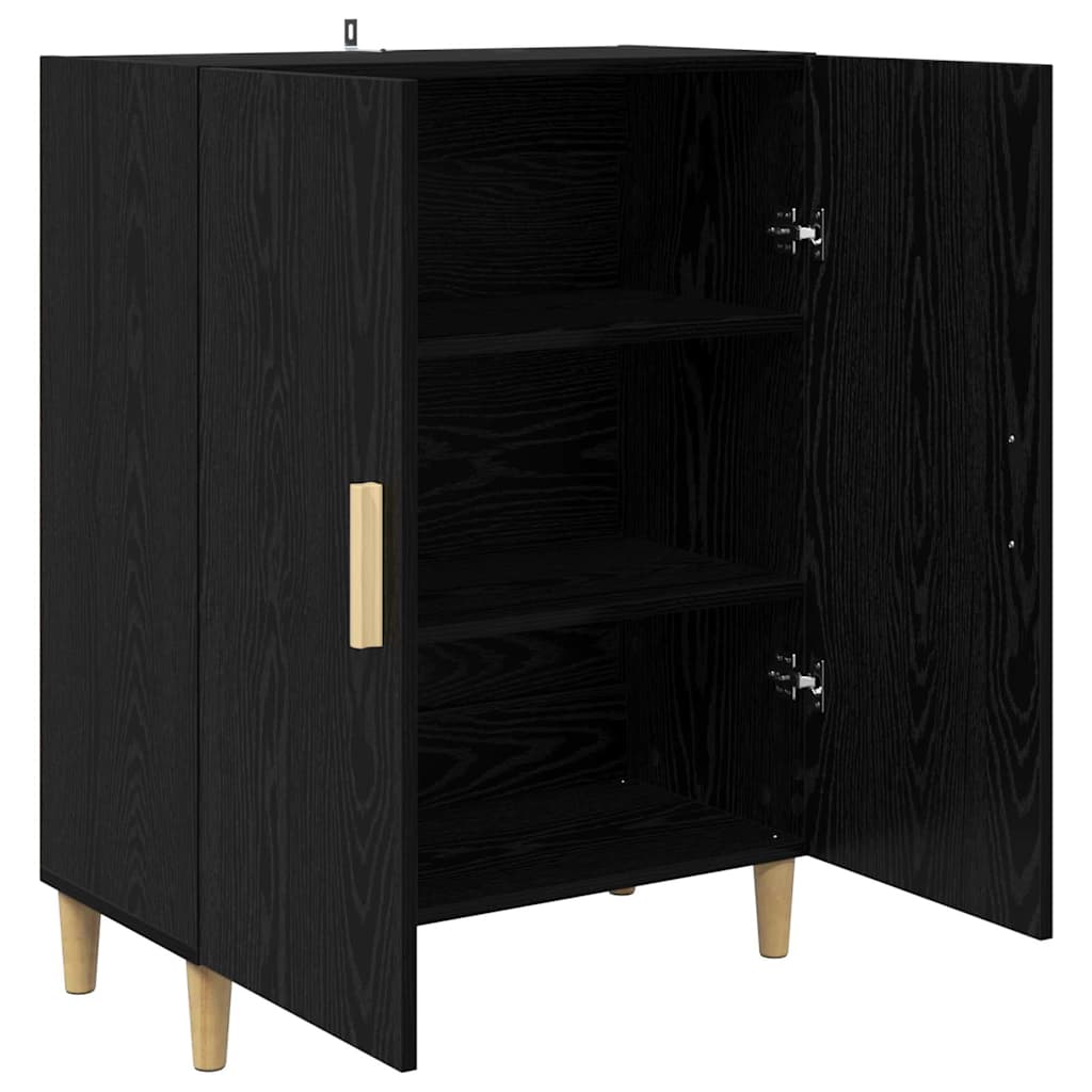 Sideboard Schwarz Eichen-Optik 70 x 34 x 90 cm Holzwerkstoff