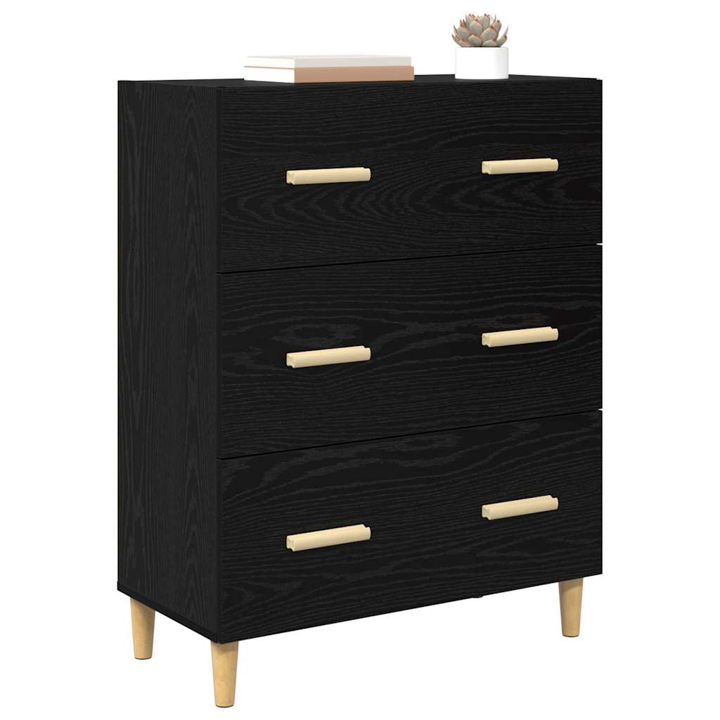 Sideboard Schwarz Eichen-Optik 34 x 69.5 x 90 cm Holzwerkstoff