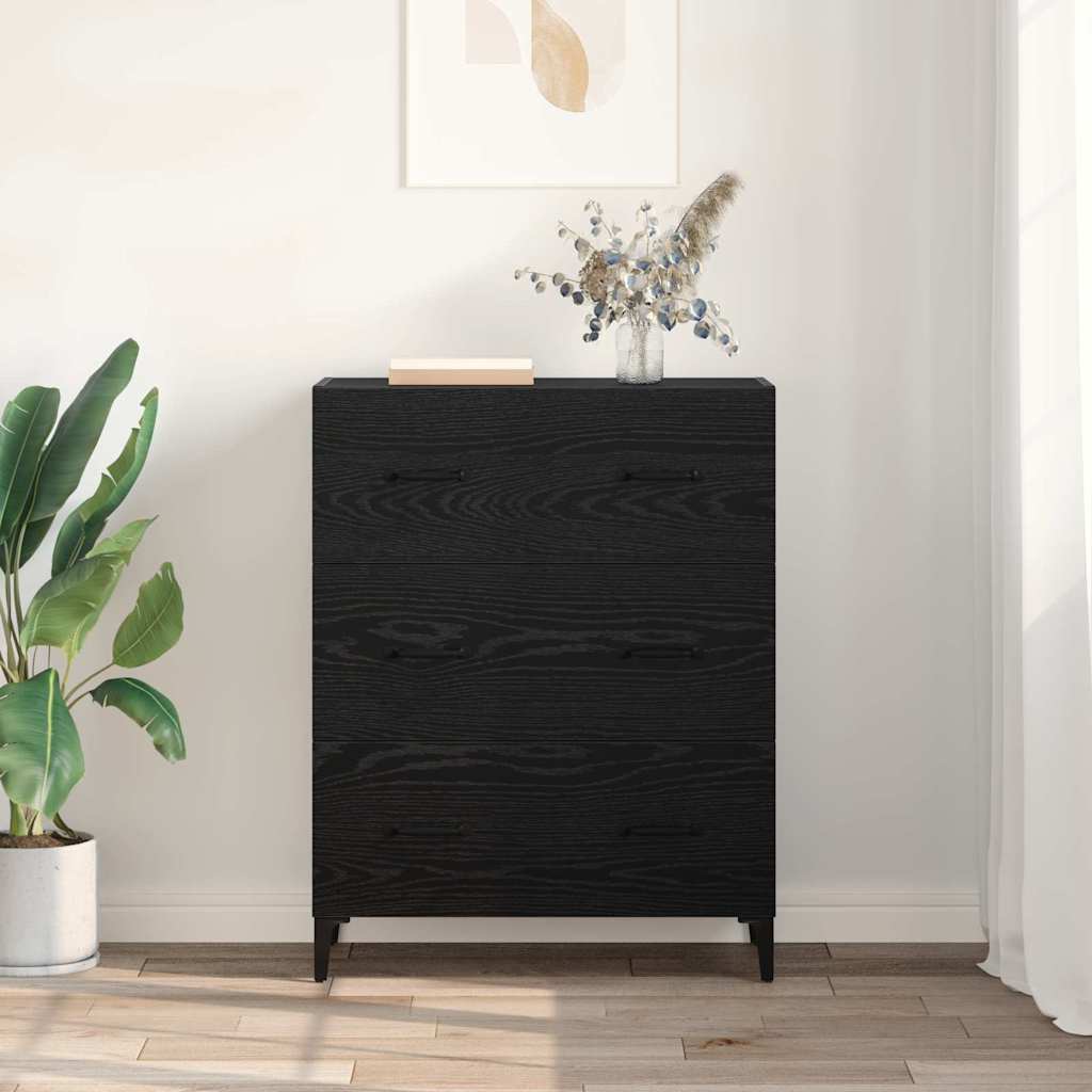 Sideboard Schwarz Eichen-Optik 69,5 x 34 x 90 cm Holzwerkstoff