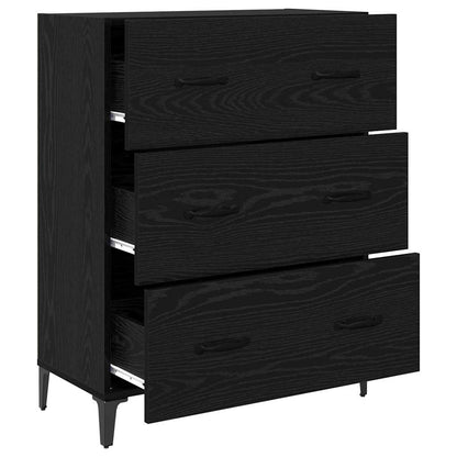 Sideboard Schwarz Eichen-Optik 69,5 x 34 x 90 cm Holzwerkstoff