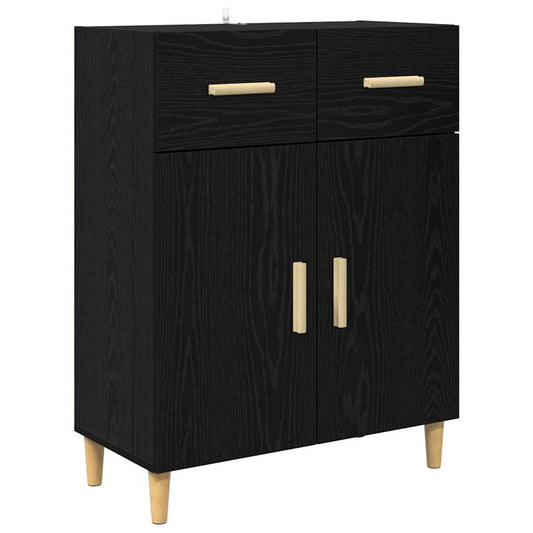 Sideboard Schwarz Eichen-Optik 34 x 69,5 x 89 cm Holzwerkstoff