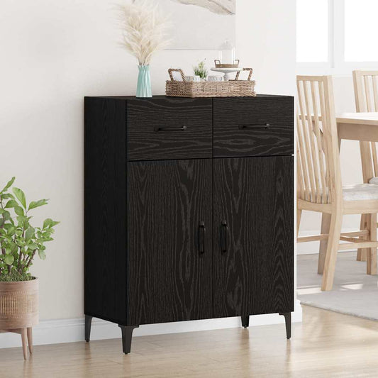 Sideboard Schwarz Eichen-Optik 34 x 69.5 x 90 cm Holzwerkstoff