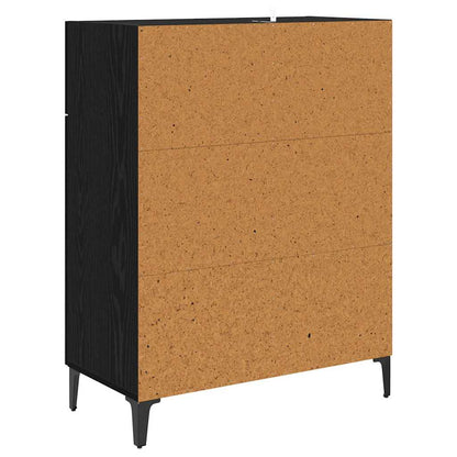 Sideboard Schwarz Eichen-Optik 34 x 69.5 x 90 cm Holzwerkstoff
