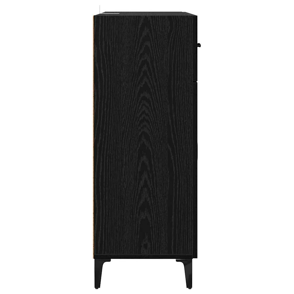 Sideboard Schwarz Eichen-Optik 34 x 69.5 x 90 cm Holzwerkstoff