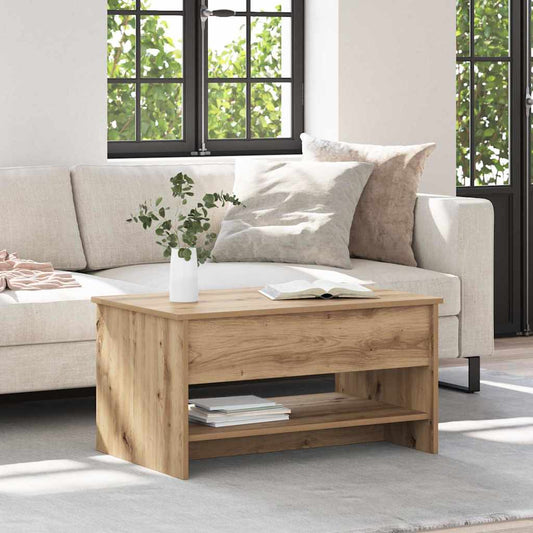 Couchtisch Eiche handwerklich 80 x 50.5 x 41.5 cm Holzwerkstoff