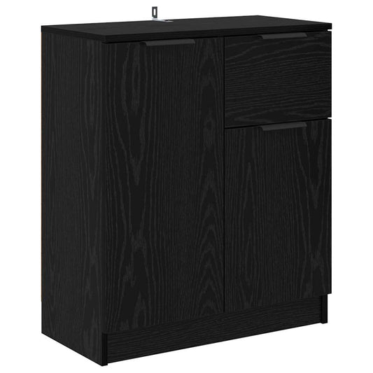 Sideboard Schwarz Eichen-Optik 60 x 30 x 70 cm Holzwerkstoff