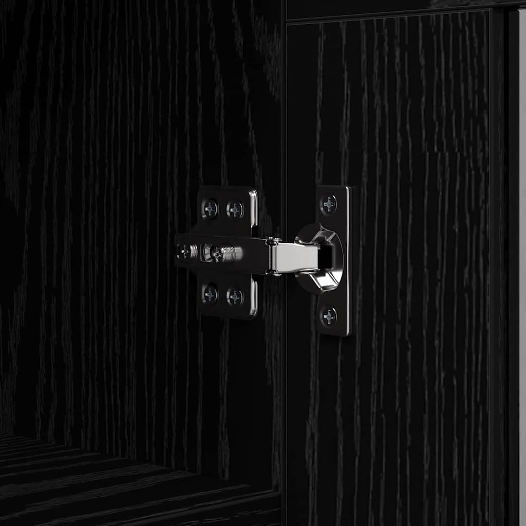 Sideboard Schwarz Eichen-Optik 69,5 x 34 x 90 cm Holzwerkstoff