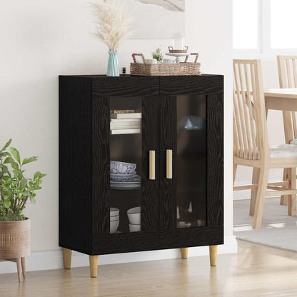 Sideboard Schwarz Eichen-Optik 69,5 x 34 x 90 cm Holzwerkstoff