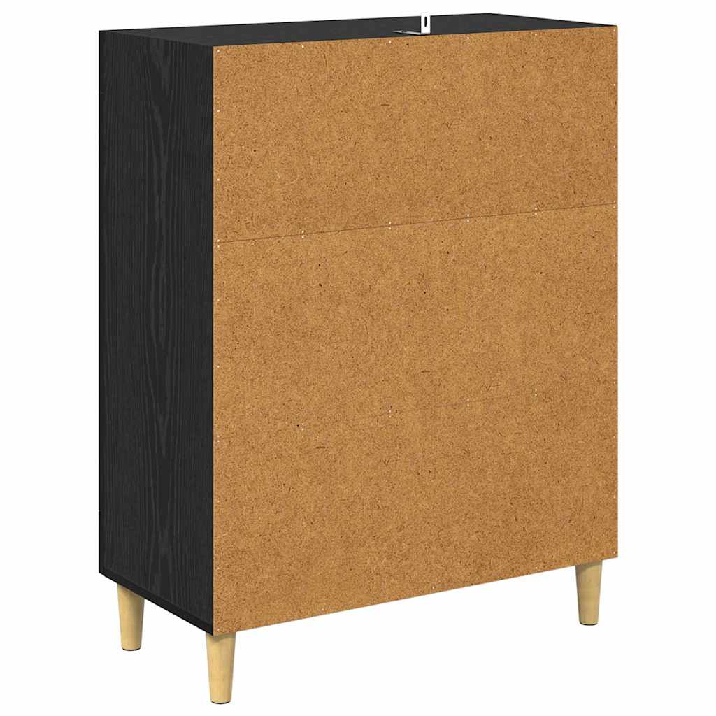 Sideboard Schwarz Eichen-Optik 69,5 x 34 x 90 cm Holzwerkstoff