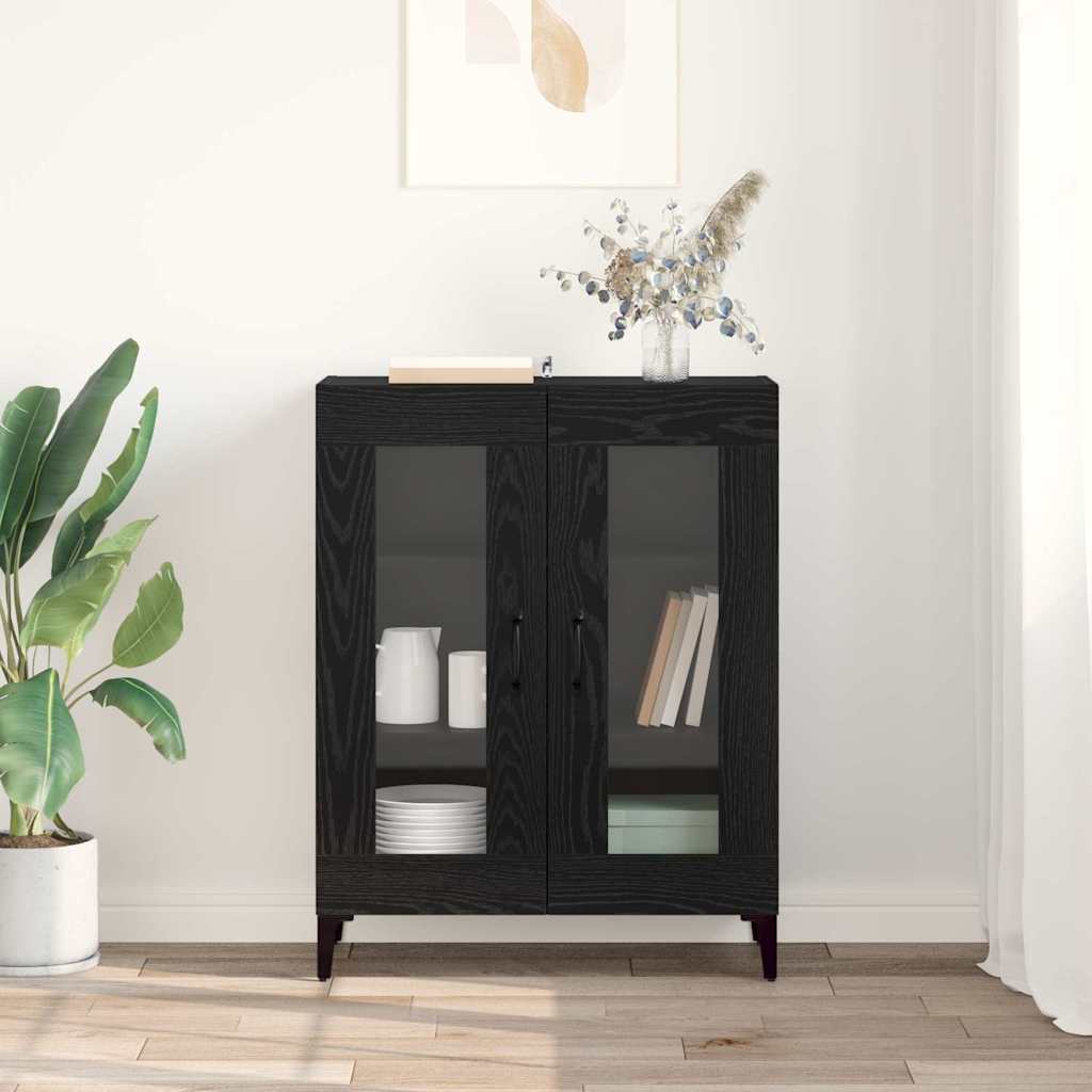 Sideboard Schwarz Eichen-Optik 69,5 x 34 x 90 cm