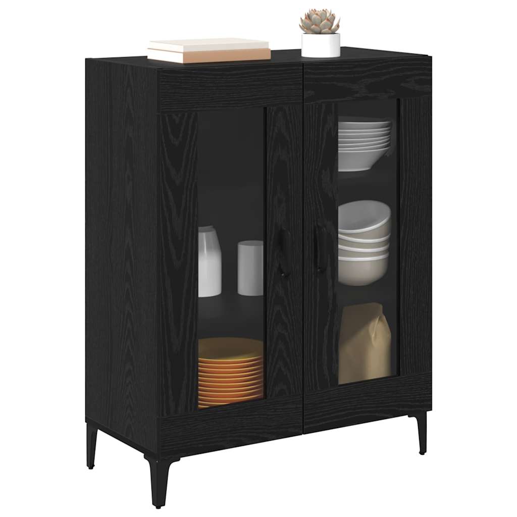 Sideboard Schwarz Eichen-Optik 69,5 x 34 x 90 cm