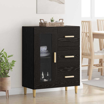 Sideboard Schwarz Eichen-Optik 69,5 x 34 x 90 cm Holzwerkstoff