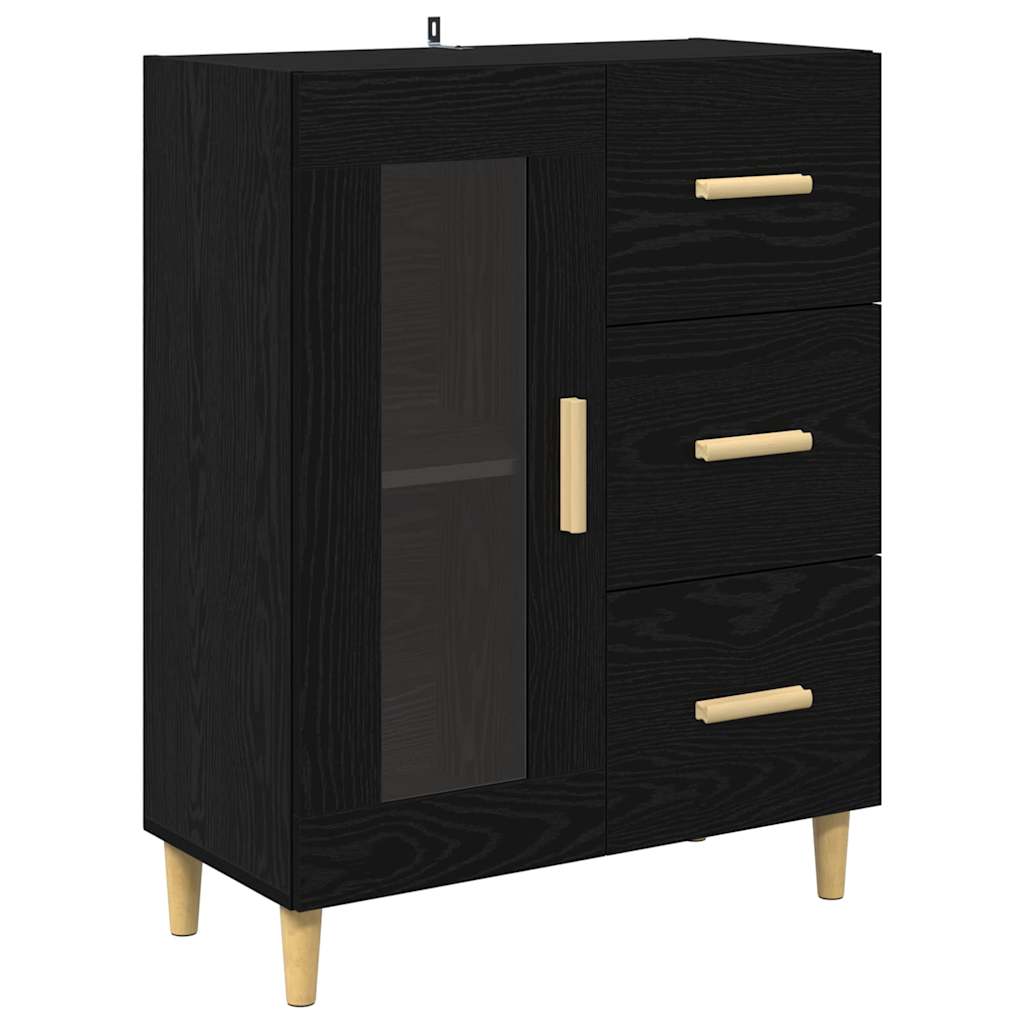 Sideboard Schwarz Eichen-Optik 69,5 x 34 x 90 cm Holzwerkstoff