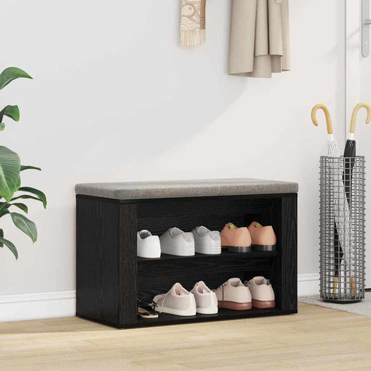 Schuhregal Schwarze Eiche 75 x 35 x 45 cm Holzwerkstoff