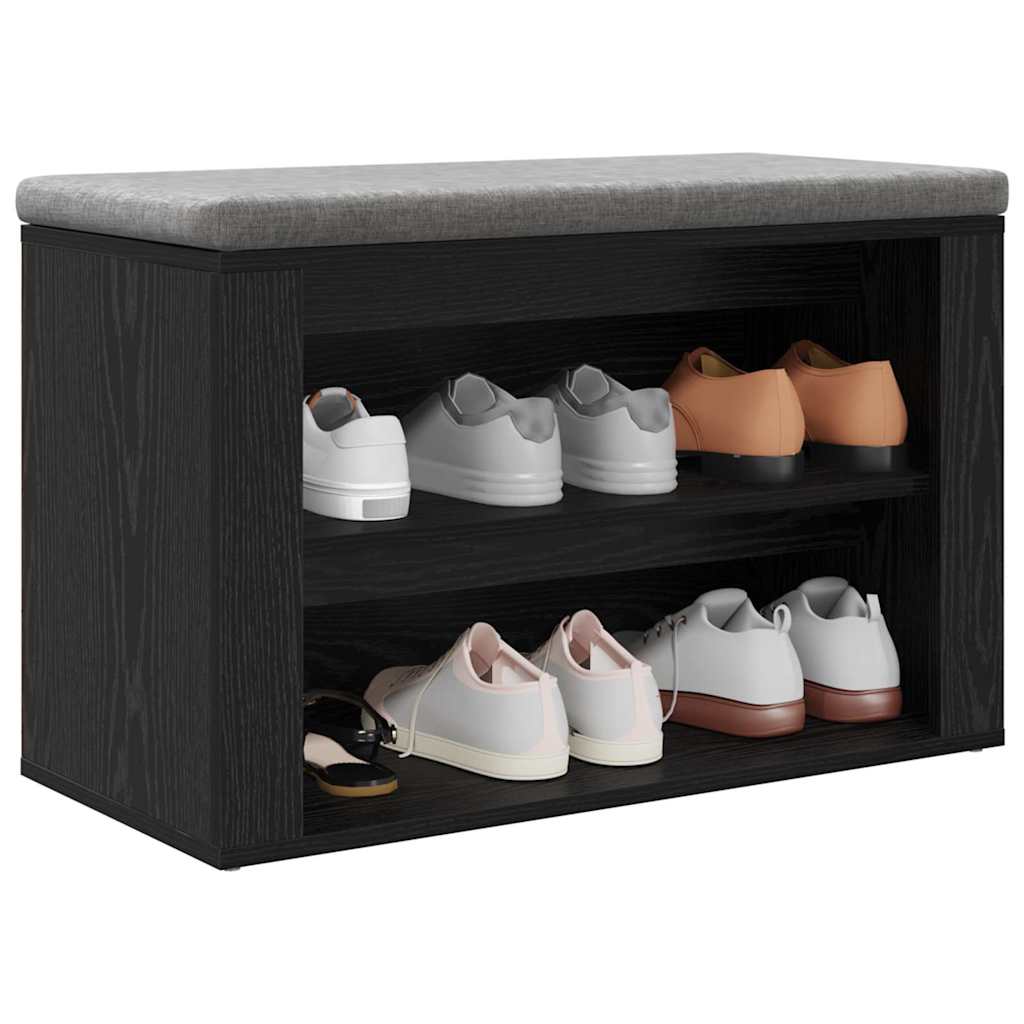 Schuhregal Schwarze Eiche 75 x 35 x 45 cm Holzwerkstoff
