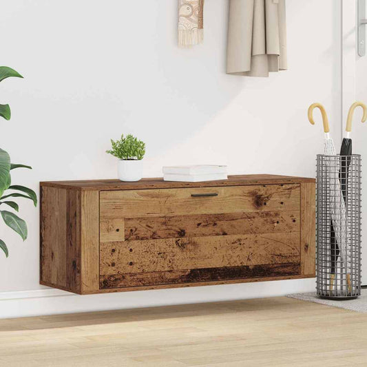 Schuhschrank mit Regal Altholz 100 x 35 x 38 cm Holzwerkstoff