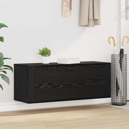 Schuhschrank mit Regal Schwarz Eichen-Optik 100 x 35 x 38 cm