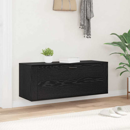 Schuhschrank mit Regal Schwarz Eichen-Optik 100 x 35 x 38 cm