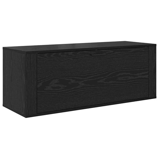 Schuhschrank mit Regal Schwarz Eichen-Optik 100 x 35 x 38 cm