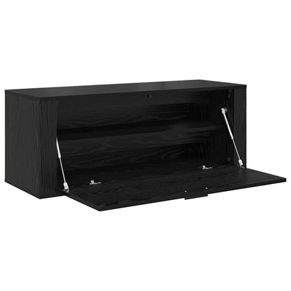 Schuhschrank mit Regal Schwarz Eichen-Optik 100 x 35 x 38 cm