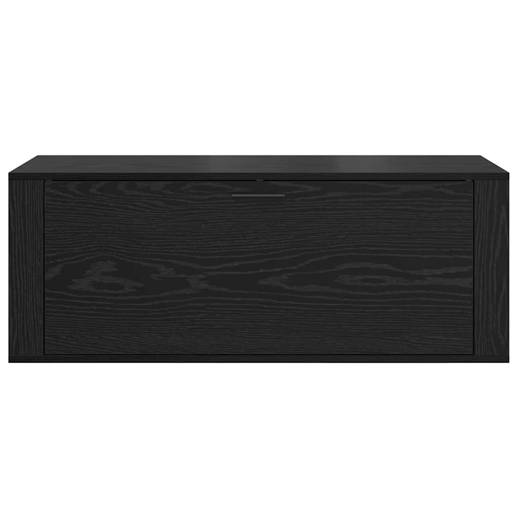 Schuhschrank mit Regal Schwarz Eichen-Optik 100 x 35 x 38 cm
