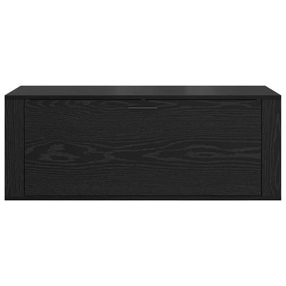 Schuhschrank mit Regal Schwarz Eichen-Optik 100 x 35 x 38 cm