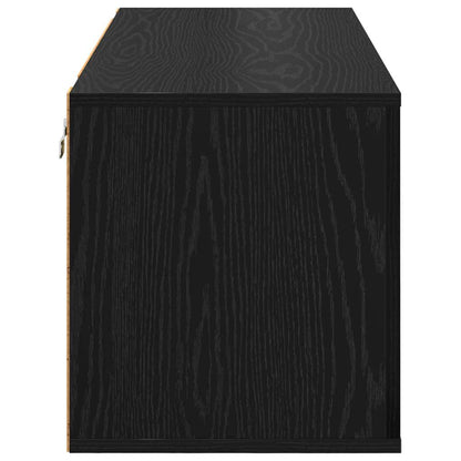 Schuhschrank mit Regal Schwarz Eichen-Optik 100 x 35 x 38 cm