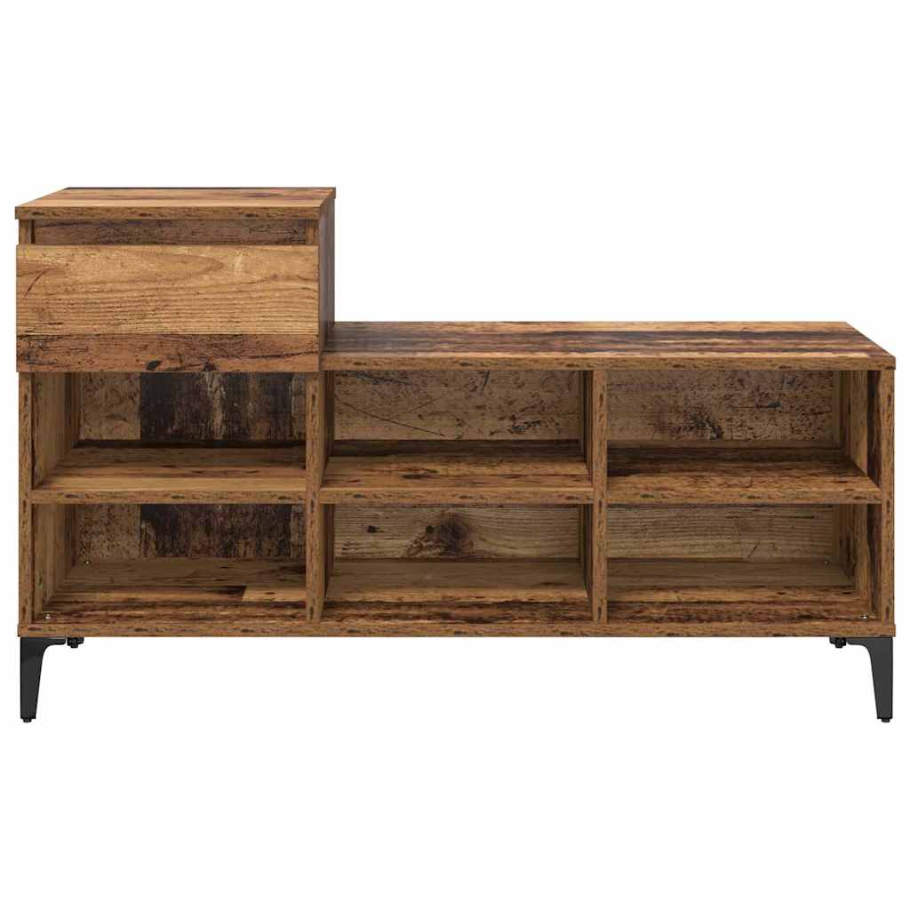Schuhschrank mit Regal Altholz 102 x 36 x 60 cm Holzwerkstoff