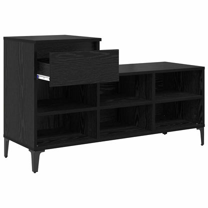 Schuhschrank mit Regal Schwarz Eichen-Optik 102 x 36 x 60 cm