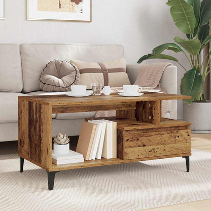 Couchtisch with Drawer Altholz 90 x 49 x 45 cm Holzwerkstoff