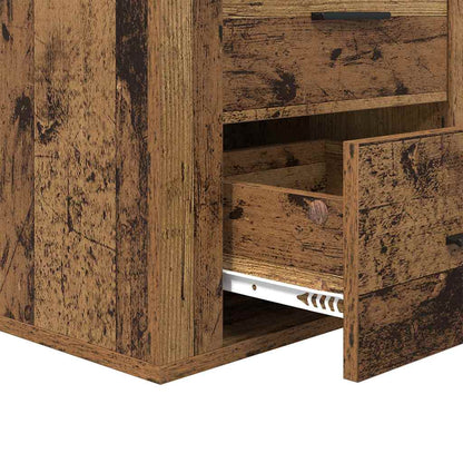 Nachttisch mit Schubladen Altholz 50 x 36 x 60 cm Holzwerkstoff