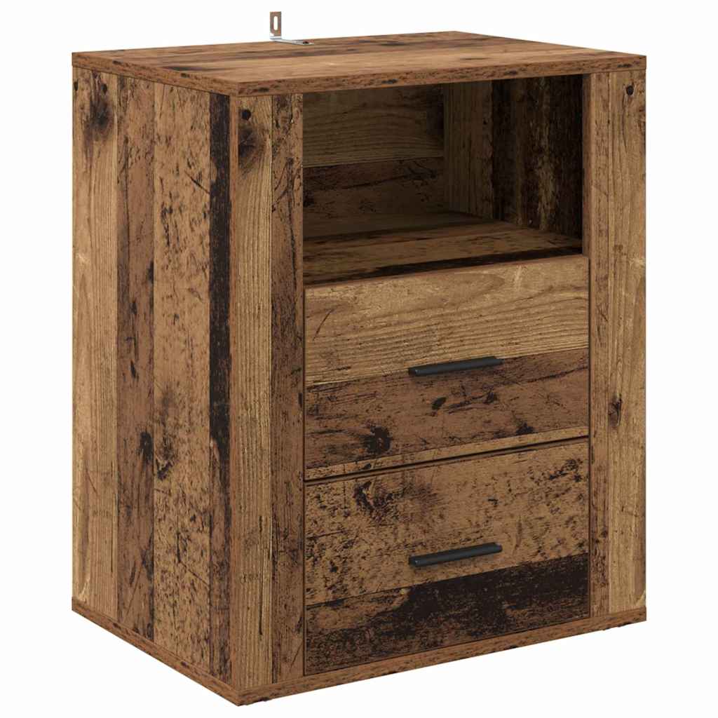 Nachttisch mit Schubladen Altholz 50 x 36 x 60 cm Holzwerkstoff