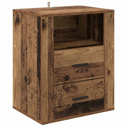 Nachttisch mit Schubladen Altholz 50 x 36 x 60 cm Holzwerkstoff