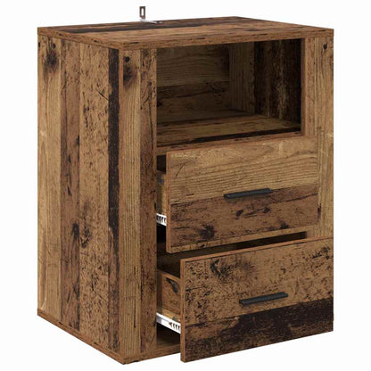 Nachttisch mit Schubladen Altholz 50 x 36 x 60 cm Holzwerkstoff